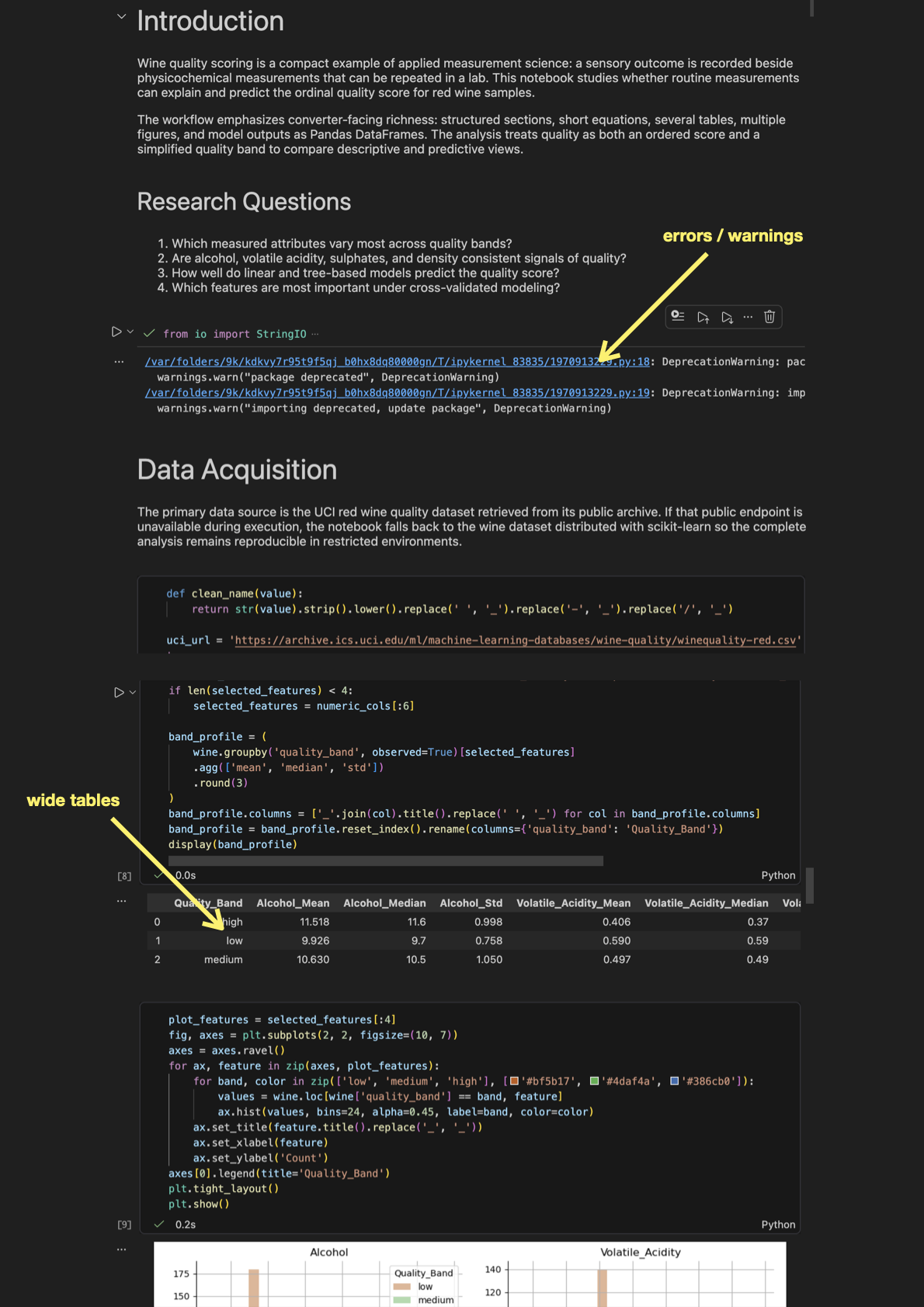 Notebook example screenshot 1