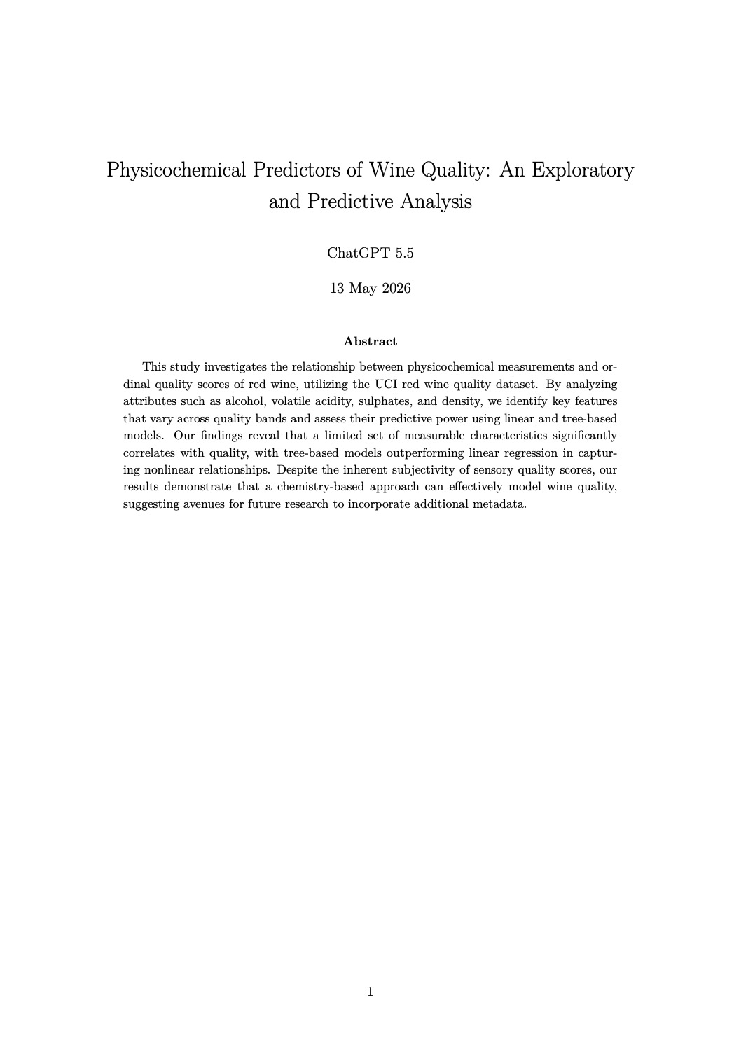 Research report example page 1